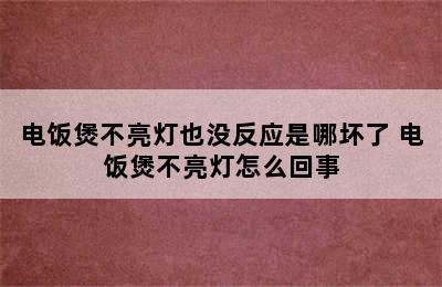 电饭煲不亮灯也没反应是哪坏了 电饭煲不亮灯怎么回事